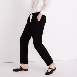 Madewell Black Cuffed Track Trousers 100% Viscose